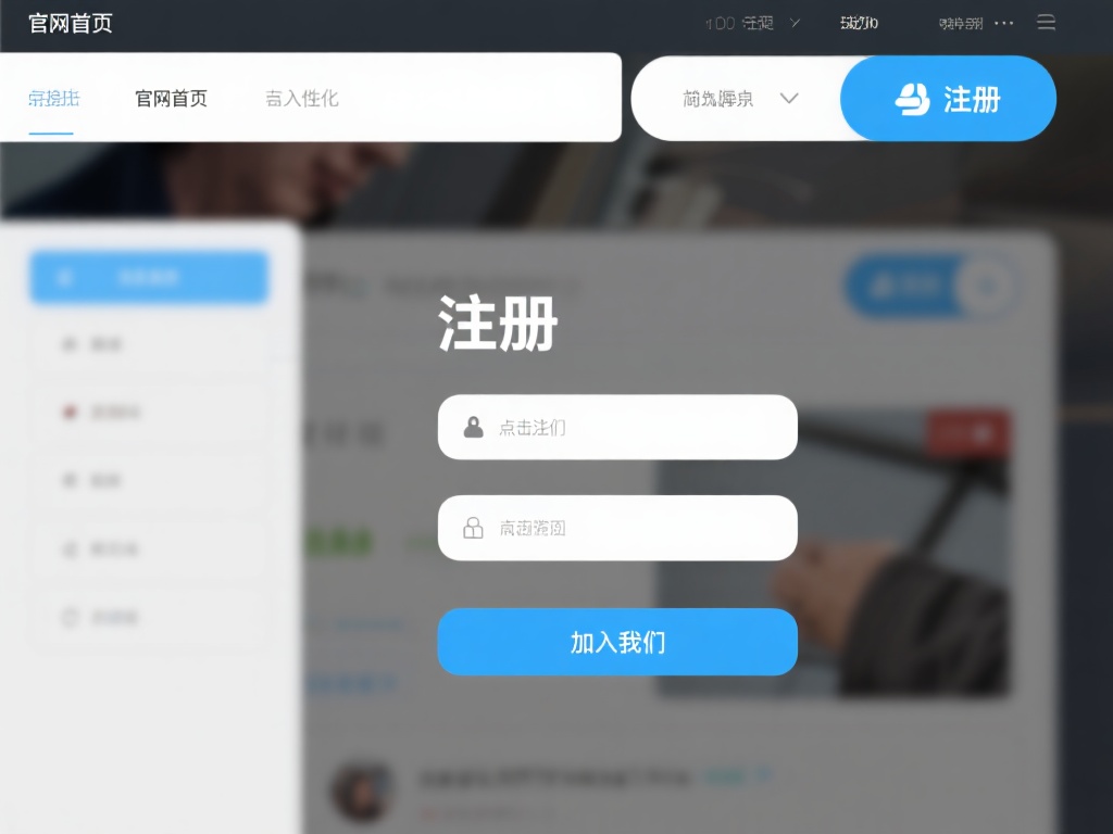 点击注册按钮
在官网首页，通常在右上角能看到“注